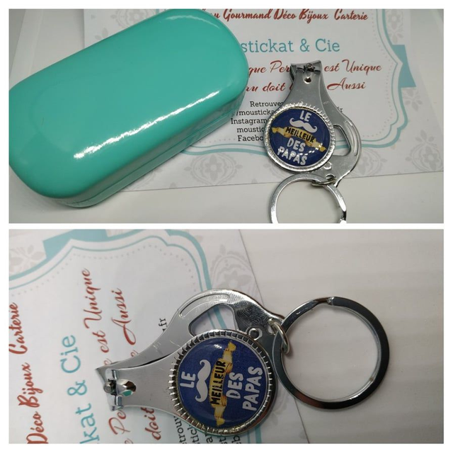 PORTE CLÉ COUPE-ONGLE &quot; le meilleur des papas &quot;