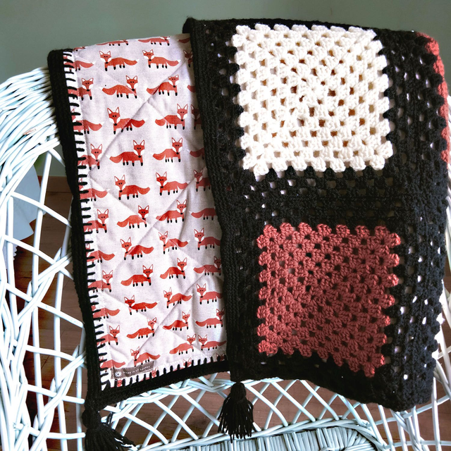 Plaid matelassé motif renard