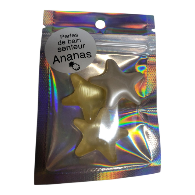Lot de 3 perles de bain à l'huile de soja Ananas