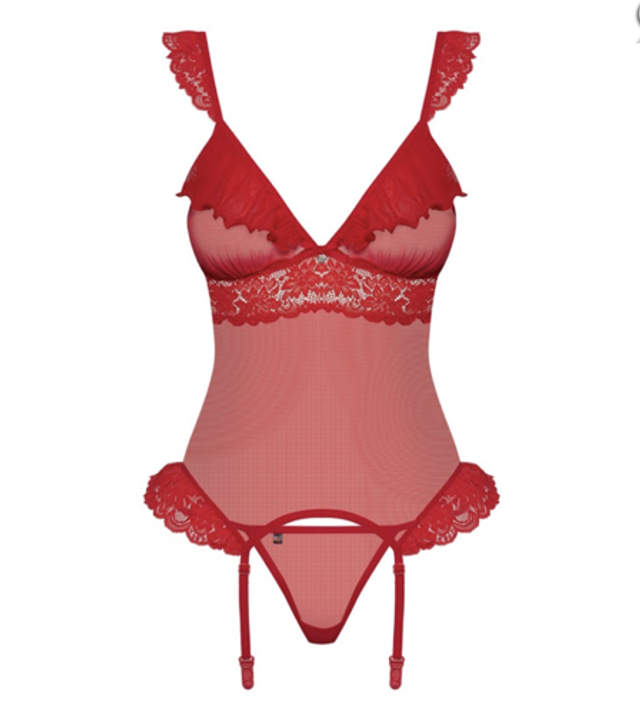 863-COR-3 Guêpière - Rouge