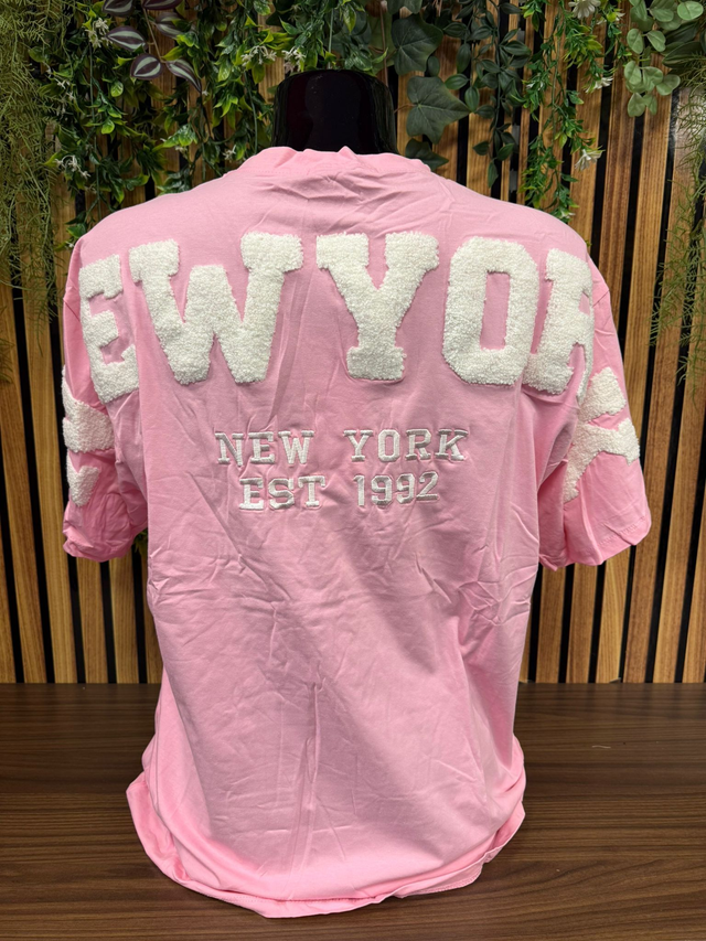 T - shirt New York - licht roze