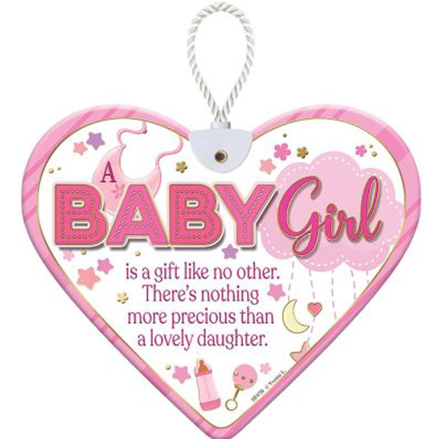 Heartfelt Baby Girl Ceramic Heart