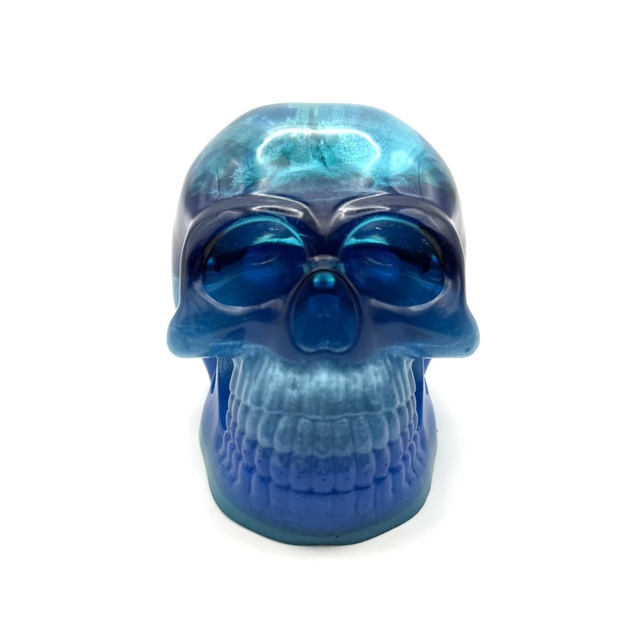 Tête de mort nuances de bleus 