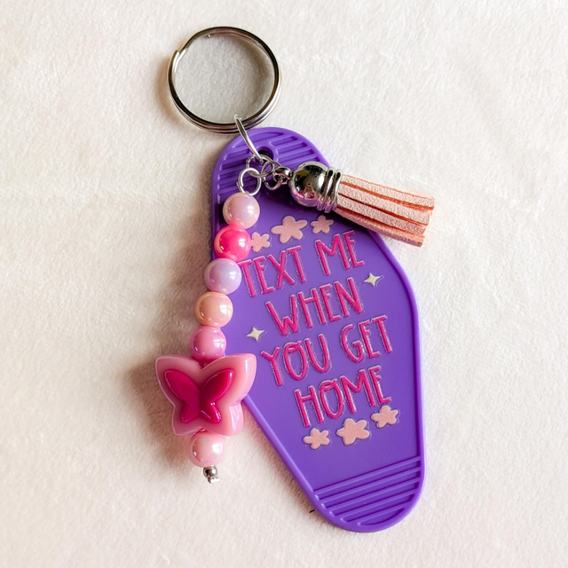 'Text Me' Keyring - Purple