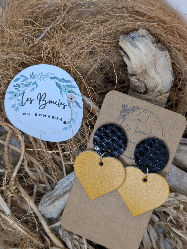 Boucles d&#039;oreilles Coeur ❤️  jaune c2030