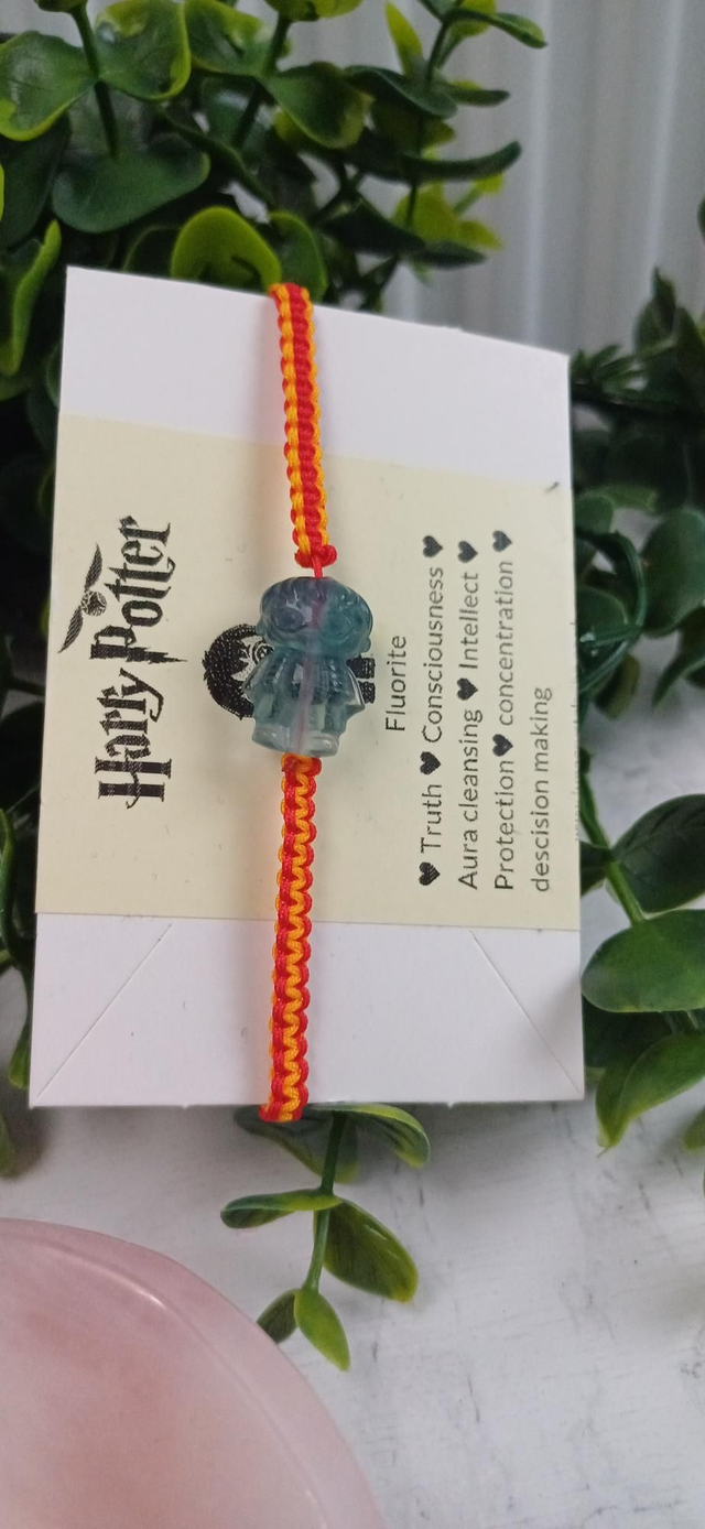 Fluorite Harry Potter Adjustable Bracelet in Gryffindor colours