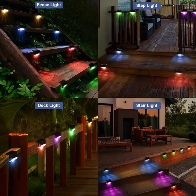  Solar Fence Lights Outdoor 16pcs