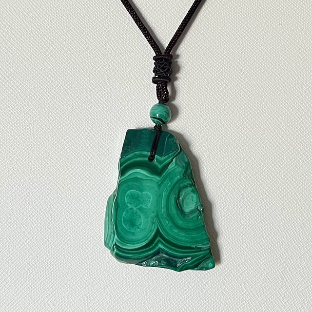 Pendentif en Tranche de Malachite