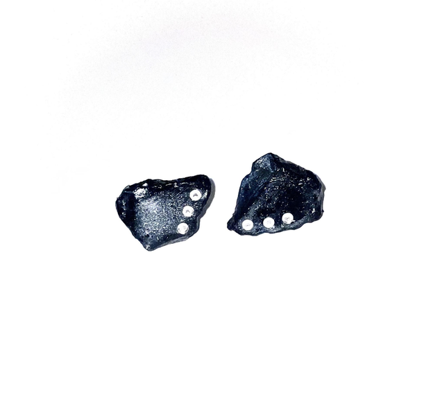 &#039;black stone&#039; earrings
