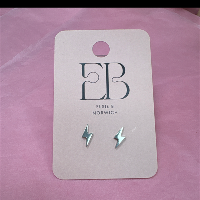 Silver thunder bolt earrings 