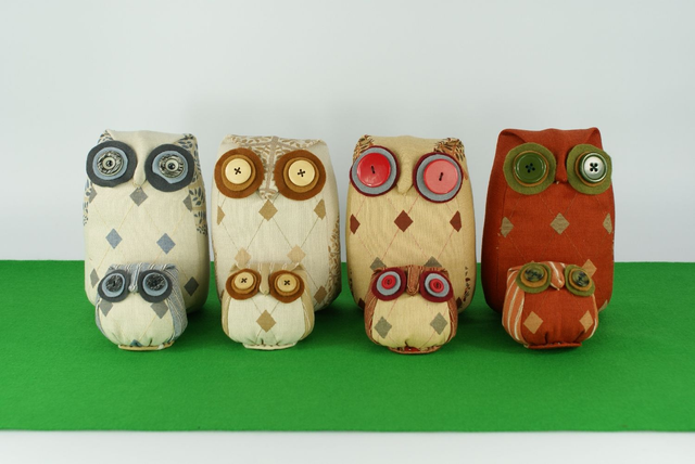 Boho Owl Doorstop with a FREE baby owl; Owl Ornament; Handmade Owl Bookend, Unique Owl Handmade in UK, 