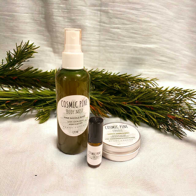      Cosmic Pine -      HEART CHAKRA  Earthy, Warm &amp; Spicy Gift Set ,  3 pieces   