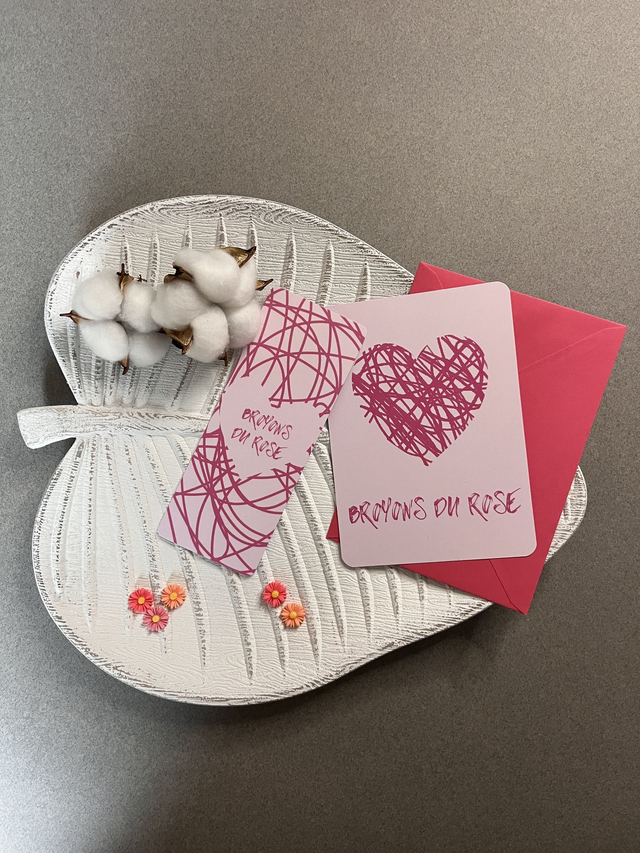 Carte de vœux "Broyons du Rose"