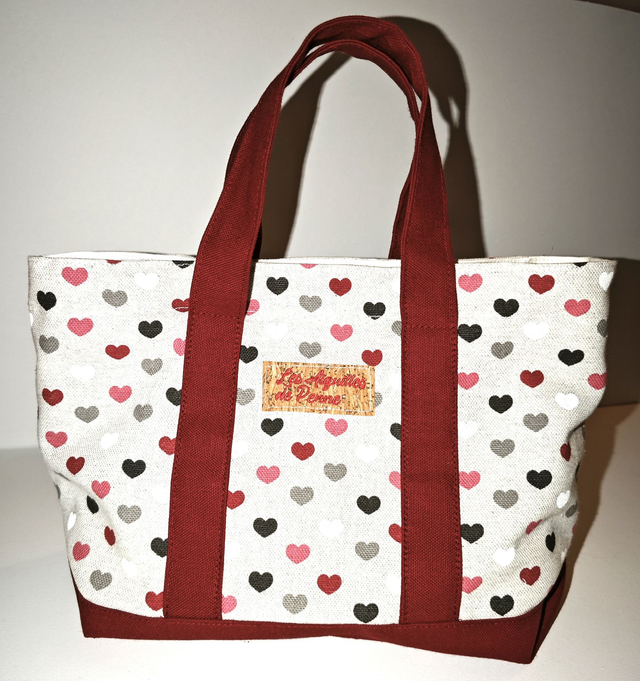 Sac en coton motifs coeurs Modèle Agnès