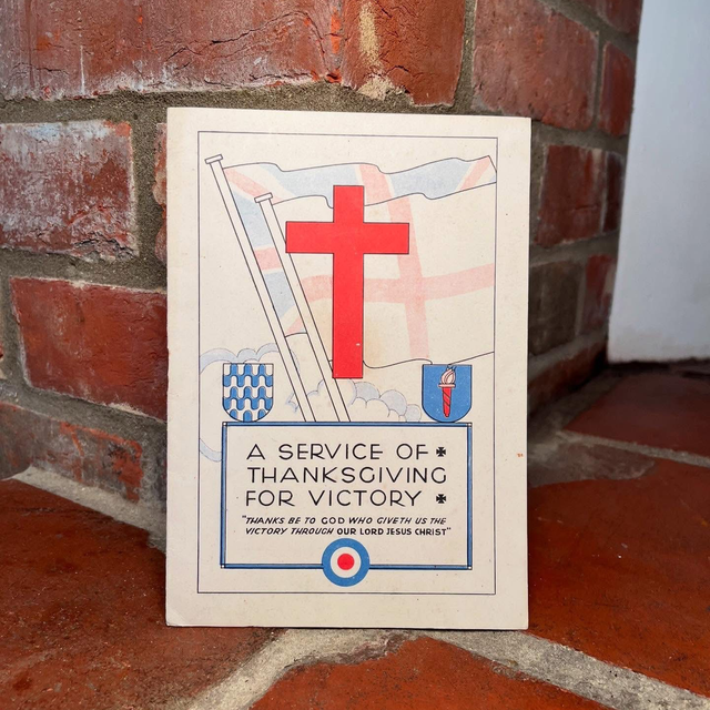 Original Issue WWII Order of Service for “Thanksgiving For Victory” British Forces CMF (Central Mediterranean Forces) 1945 