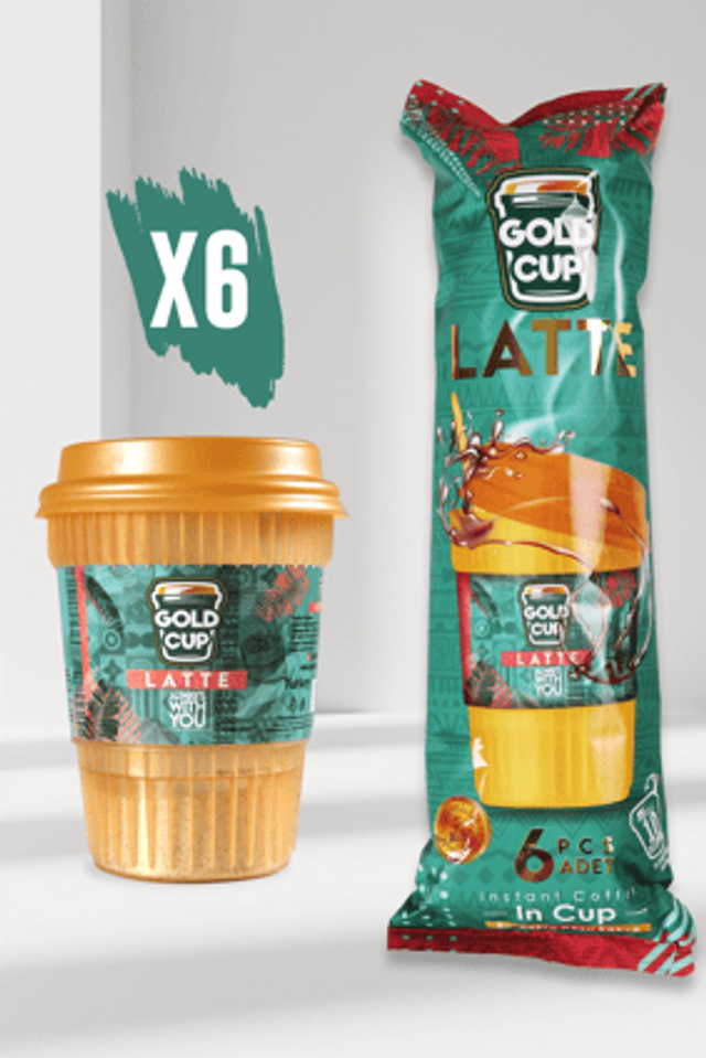 Gold Cop Latte Insta Coffee 6 Stück in Verpackung
