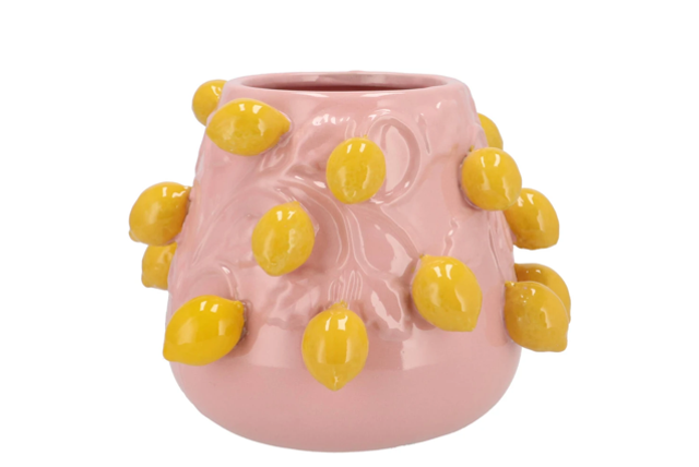 Fruit lemon light pink pot