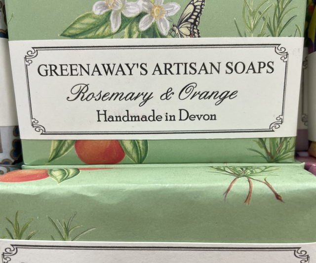 Greenaway’s Artisan soaps- Rosemary & Orange.