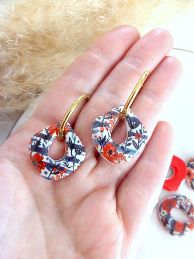 Perles gouttes fleuries - Mix &amp; Boucles