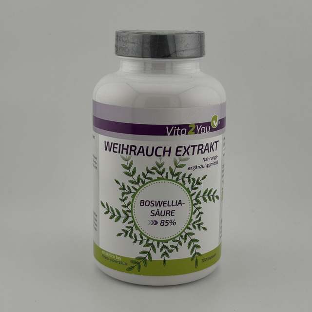 Vita2You Weihrauch Extrakt 600mg pro Kapsel - 180 Kapseln - 85% Boswelliasäure