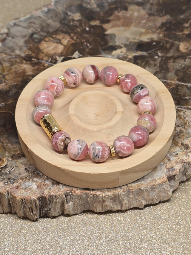 Bracelet Rhodochrosite AA XL en 1,2 cm