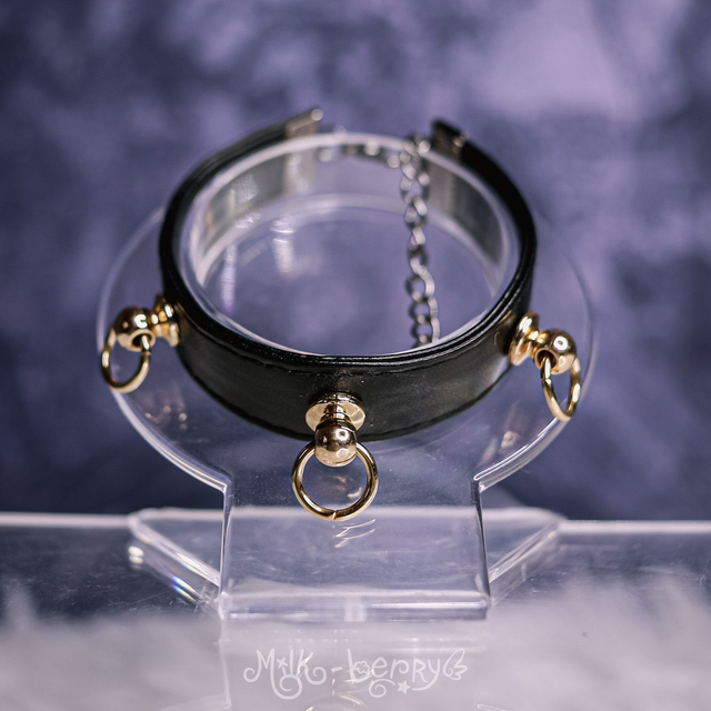 Bracelet Goth Simili Cuir à anneaux