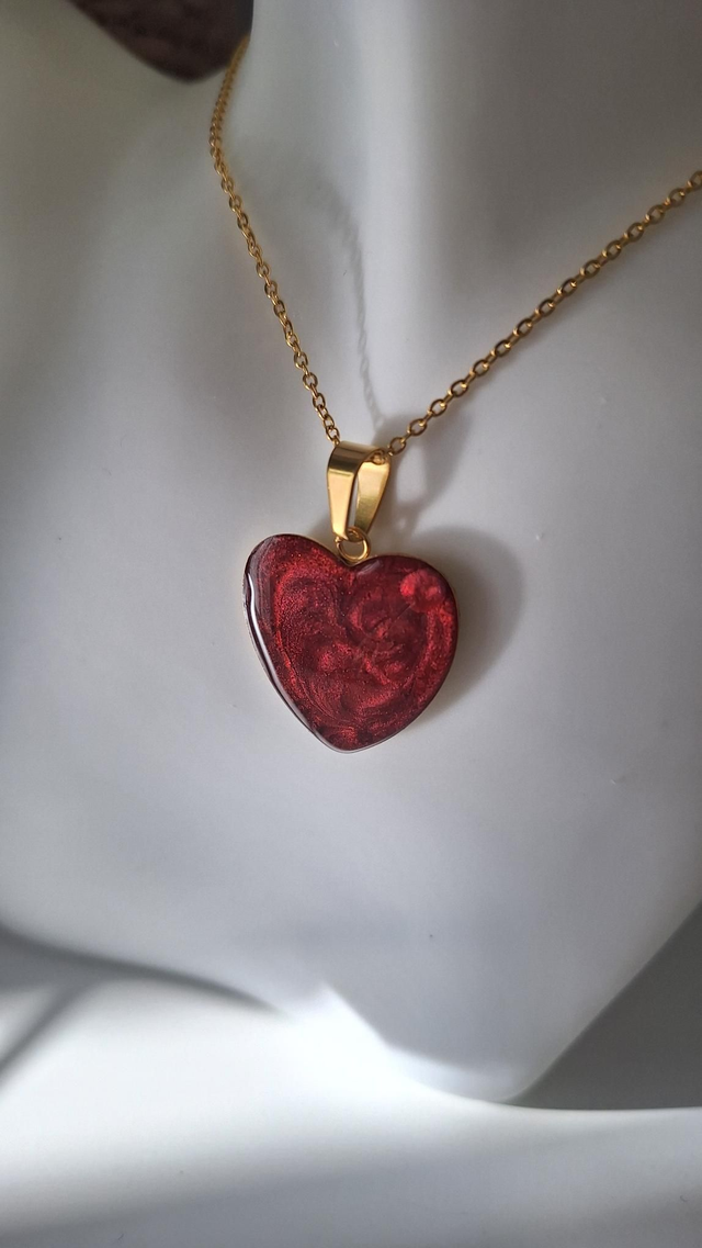 Collier cœur rouge 