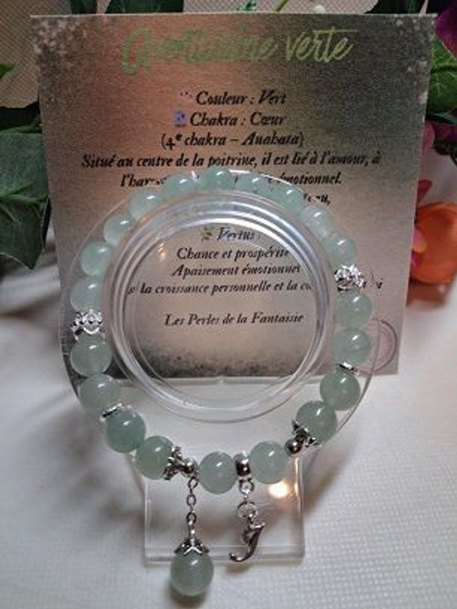 Bracelet en Aventurine Verte + carte chakra incluse