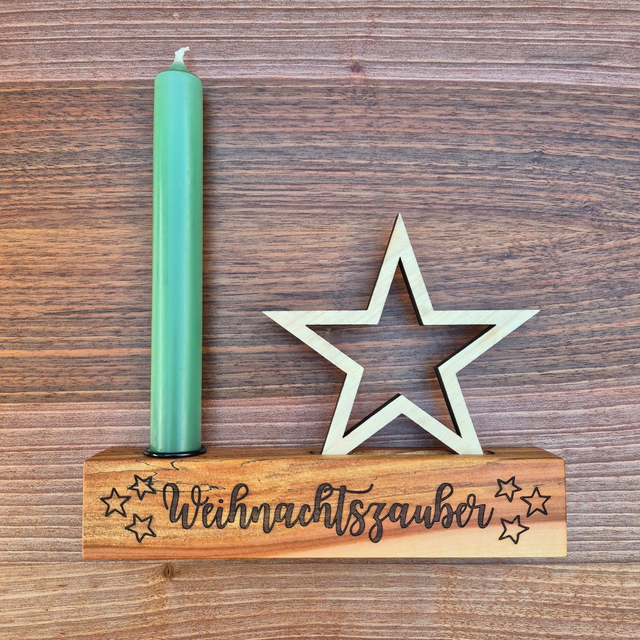 Stabkerze mit Stern, Weihnachtszauber