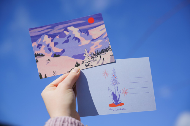 winter in the mountains postcard a6