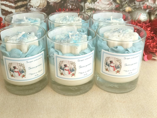 Bougie de Noël Baies givrées