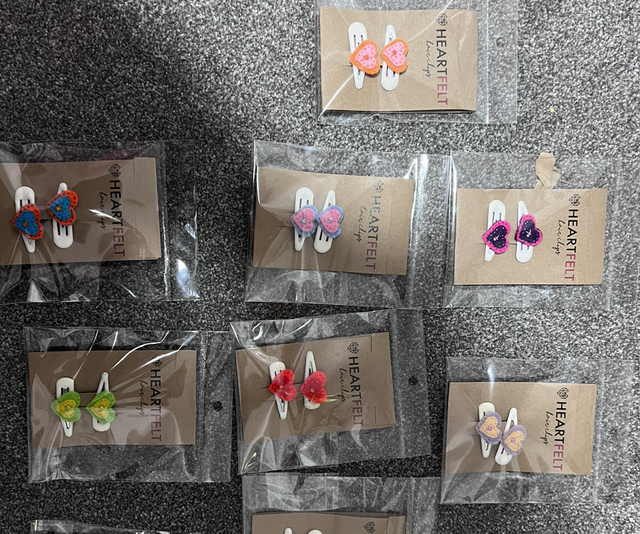 Heart hair clips 