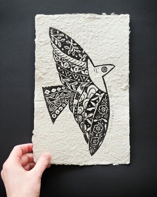 Embroidered 1 - print A4 (handmade paper)