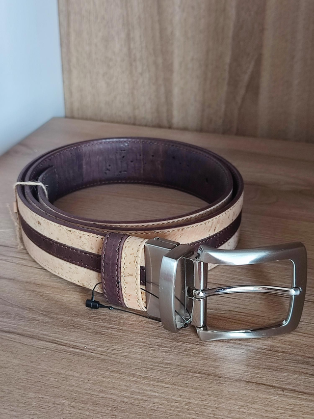 Ceinture réversible homme naturel et marron
