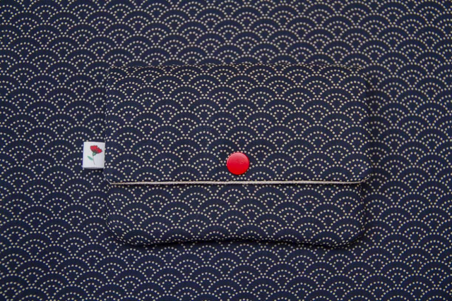 Monedero grande Olas Azul Oscuro