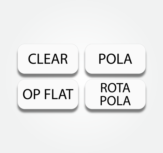 General Tabs CLEAR, POLA, OP FLAT, ROTA POLA (Set of 4)