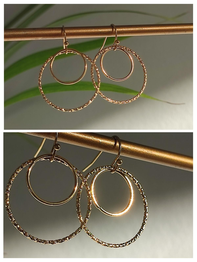 Z-cercles ciselés et cercles dorés en acier inoxydable doré -sans nickel 