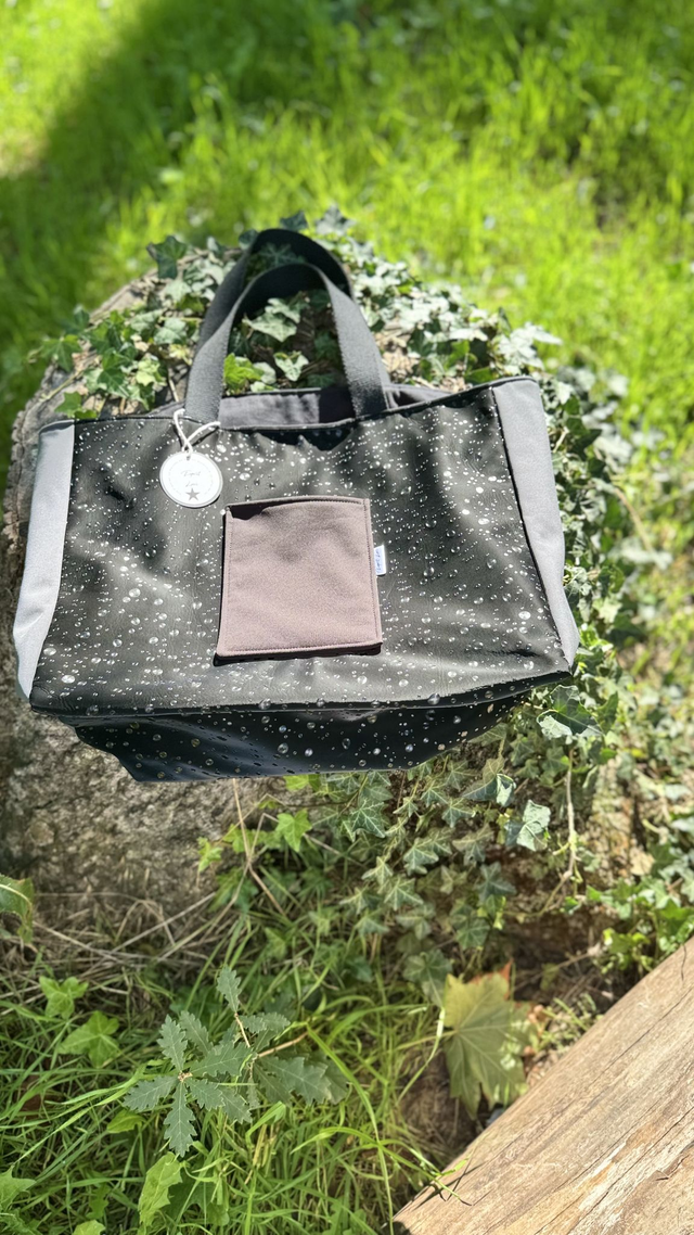 Sac de sport trapèze – Softshell noir &amp; gris imperméable