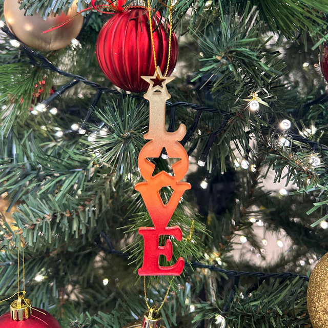 2 x Love Lettering Baubles (Sunset)