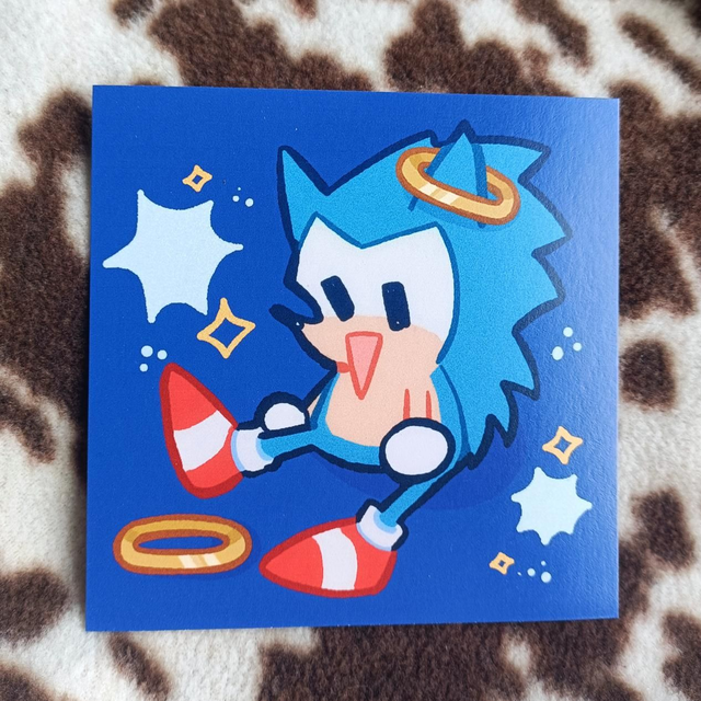 blue hedgehog - square print