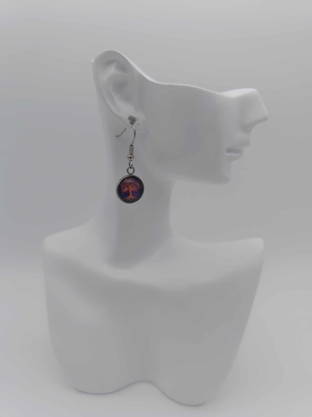 Boucles d&#039;oreilles cabochons Arbre de vie