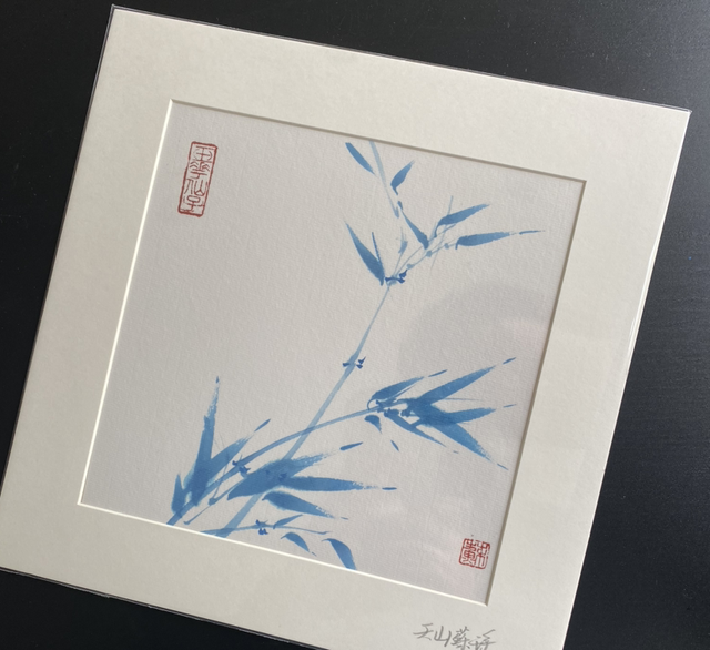 Original hand made bamboo painting Window Mount,19cm*19m