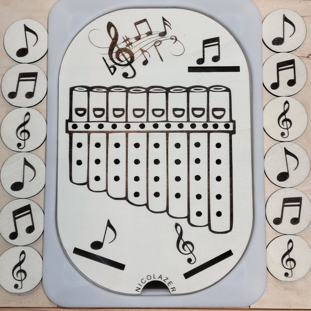 Insert sensoriel bois compatible trofast &quot;la flute de pan&quot;