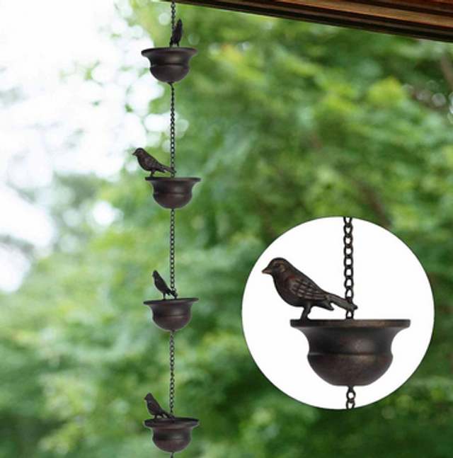 Vintage Funnel Rain Chain Garden Ornament【漏斗式雨链复古铁艺挂件】