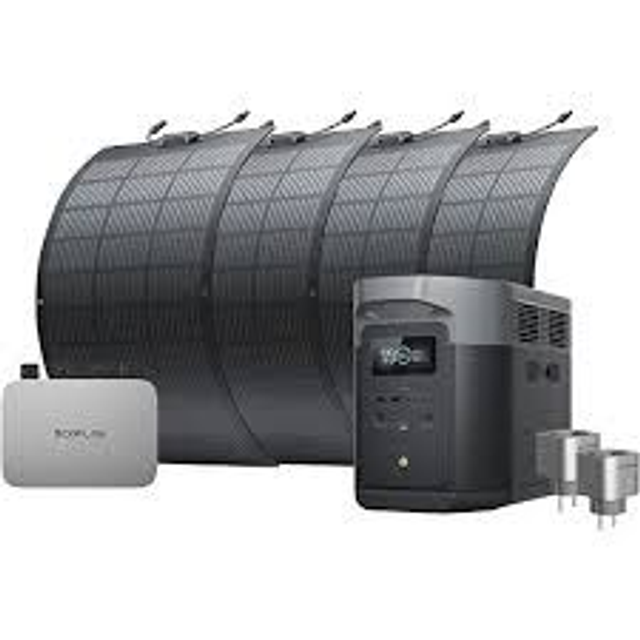 Kit balcon powerstream+Delta Max 2+adaptateurBKW+panneaux solaires 400 w+ kit support fixe