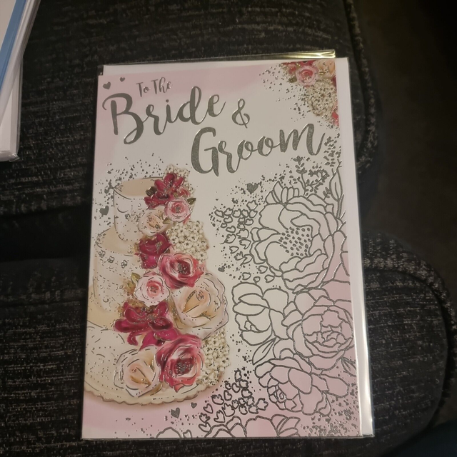 Wedding Day Card Bride and Groom 23cm x 15.25cm