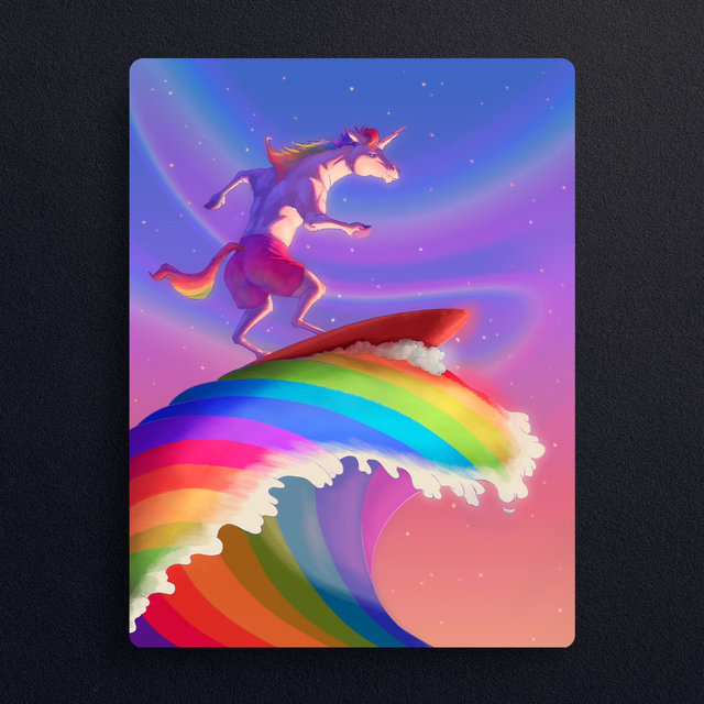 #0812 Surfin&#039;Unicorn  - ILLUS - PRINT - Digital painting
