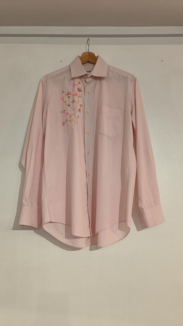 Chemise rose branchage - La Petite Eugènes 