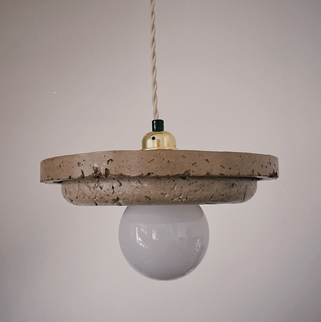 Abat jour suspension en papier-plâtre Jakarta marron