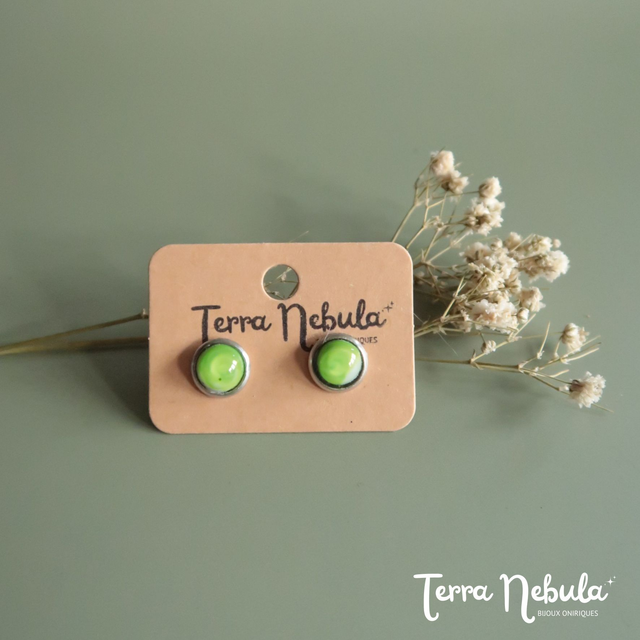 Boucles d'oreilles P'tites Puces Citron vert Valentine | BO48